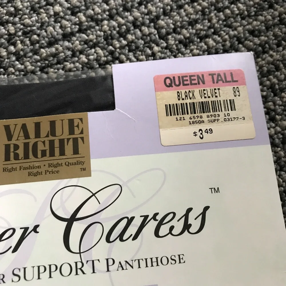 Worthington Sheer Caress Vintage NWT 20 Light Support Pantyhose Queen Tall Black